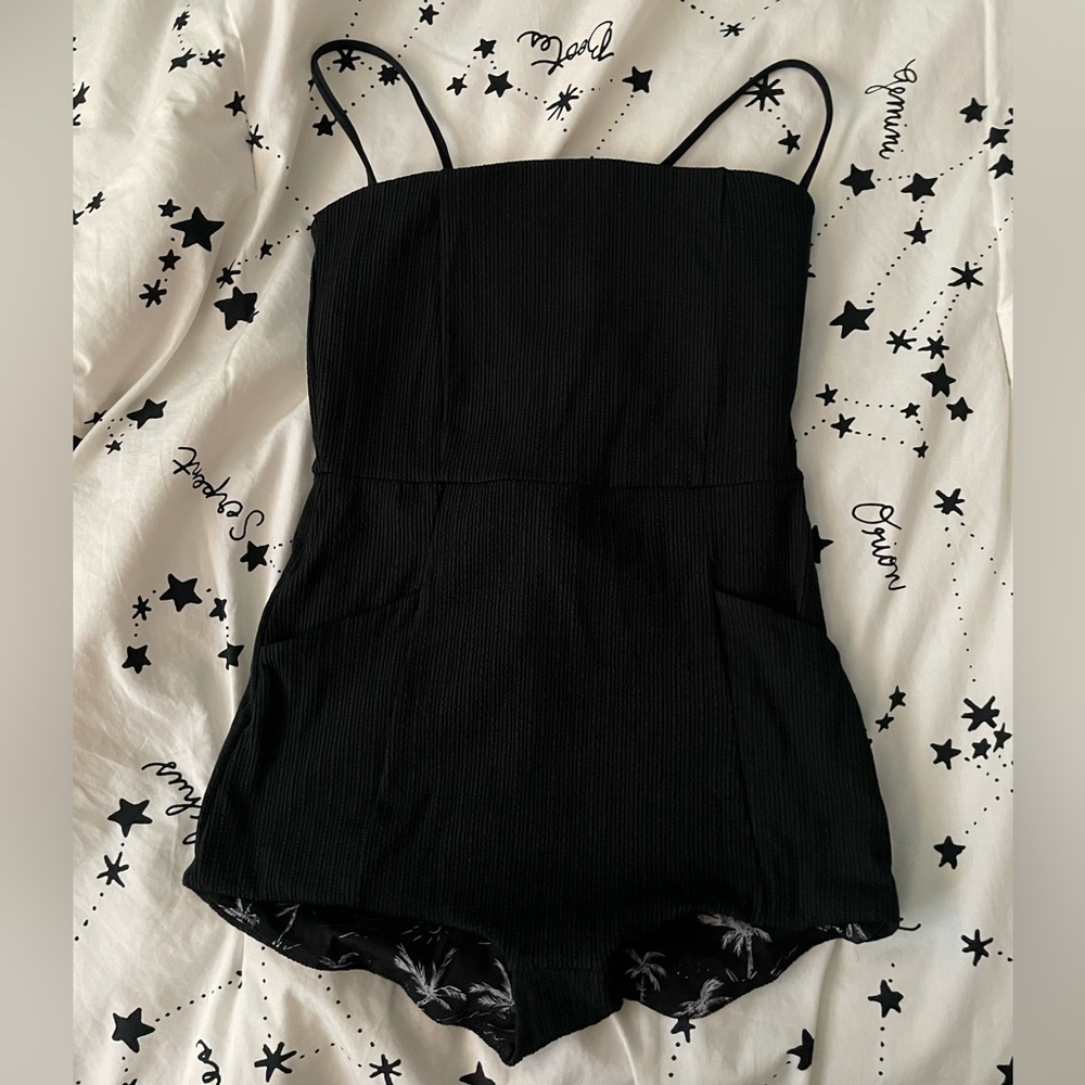 POPFLEX reef romper black swimsuit in medium